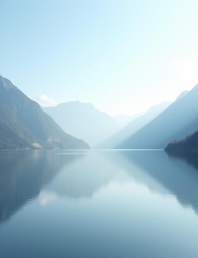 Serene mountain landscape reflecting site clarity