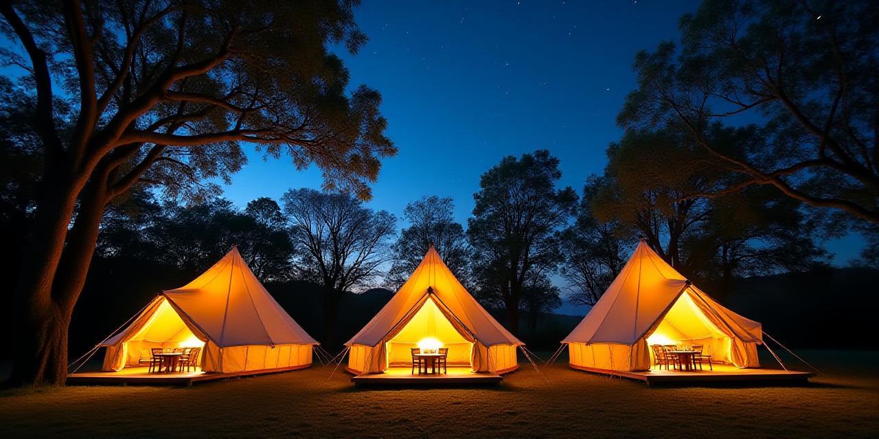 Sustainable camping setup in the wilderness