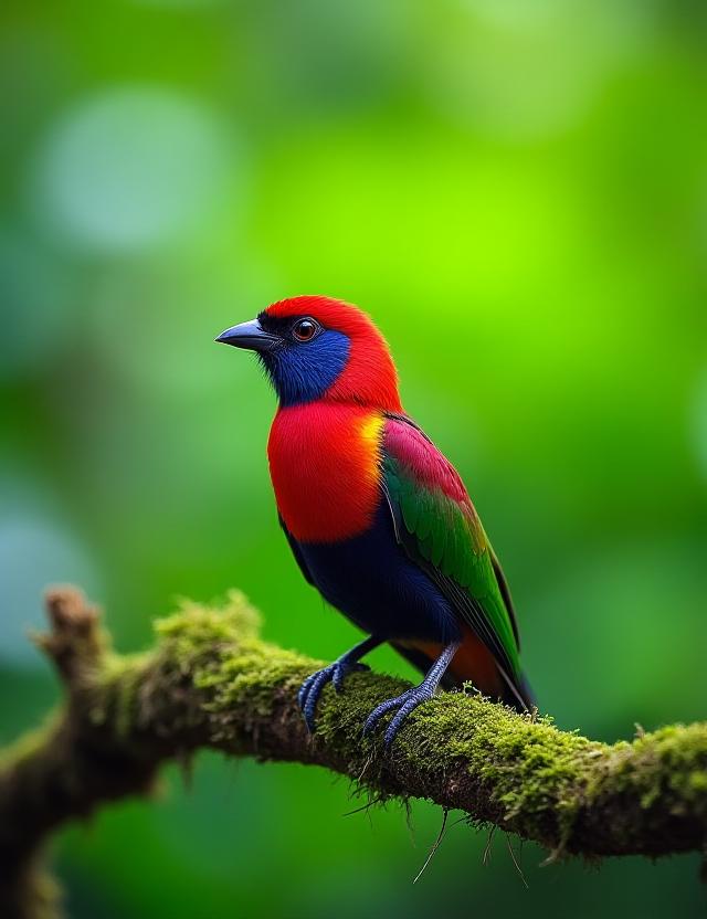 Rare bird watching in the misty mountain forests